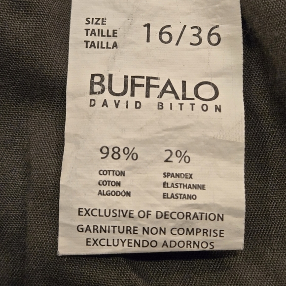 Buffalo David Bitton Pants Olive Midrise Stretch Skinny Ankle Grazer Women 16/36 - Picture 10 of 14